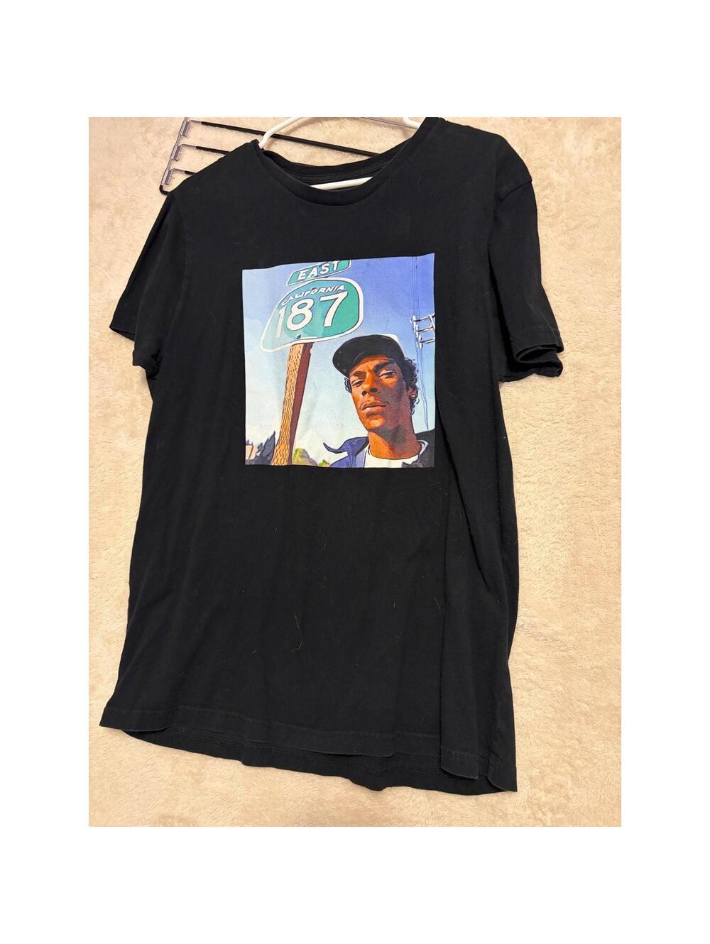90s Legends Snoop Dogg Graphic T Shirt Black Large Cotton